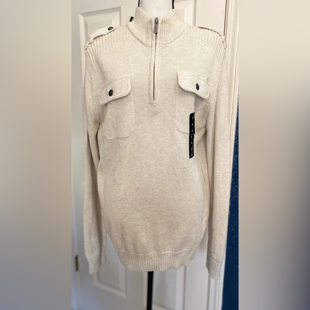 Apt. 9 Men's Zip-Up Sweater in Cream